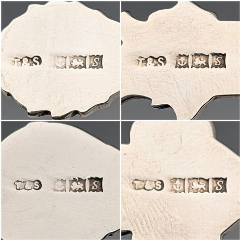 1967 British Vintage Enamel Decorated Sterling Silver Coffee Spoons x 4, Total 48g, Turner & Simpson, Case Included